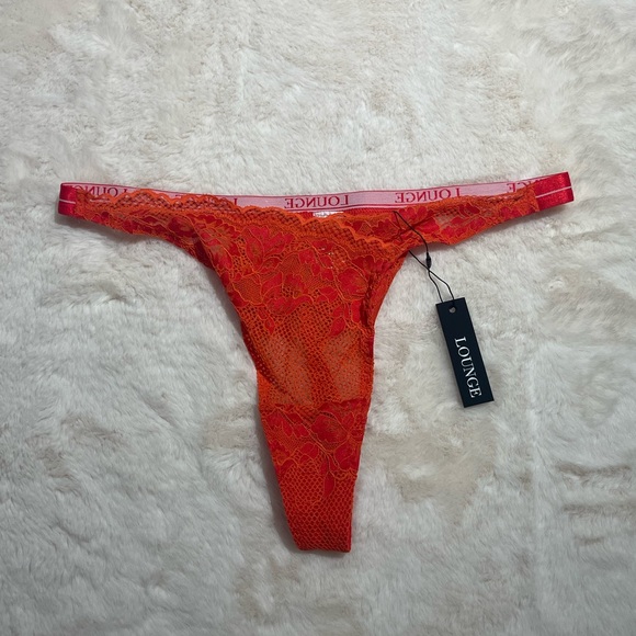 Lounge Underwear Luxe Thong in Red/Orange - Picture 2 of 4